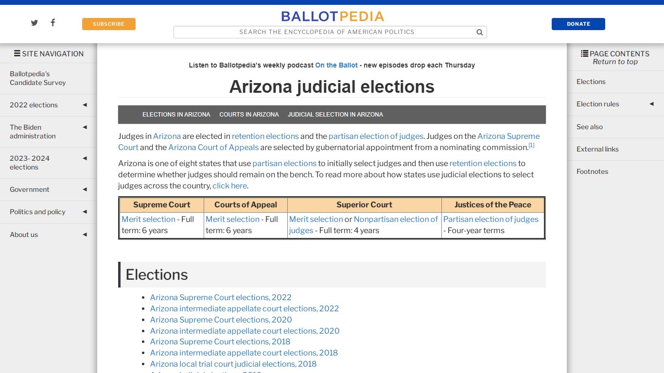 Arizona judicial elections - Ballotpedia